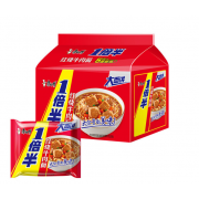 康师傅 方便面 一倍半红烧牛肉面 泡面袋装速食 五连包 大面饼110g*5包