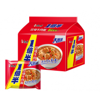 康师傅 方便面 一倍半红烧牛肉面 泡面袋装速食 五连包 大面饼110g*5包